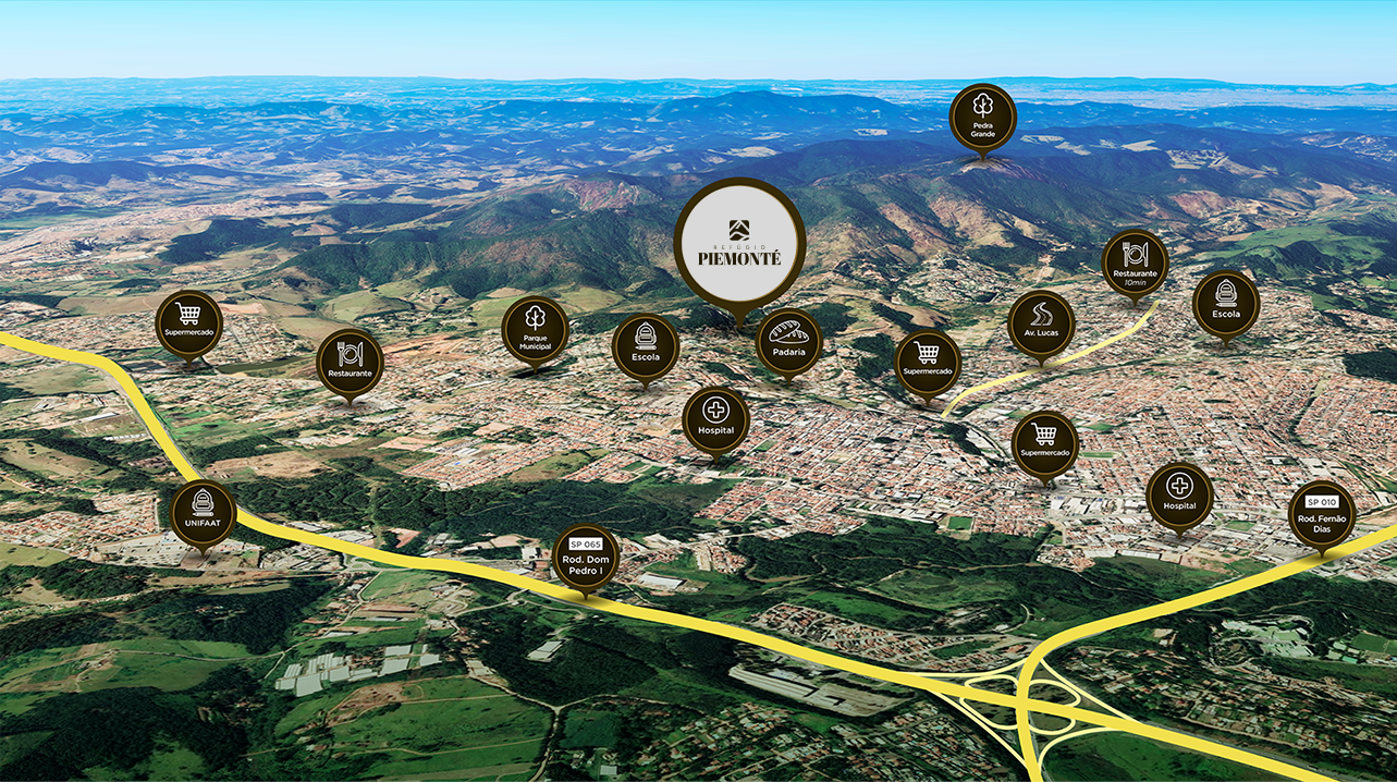 Mapa de localização Piemonté Atibaia